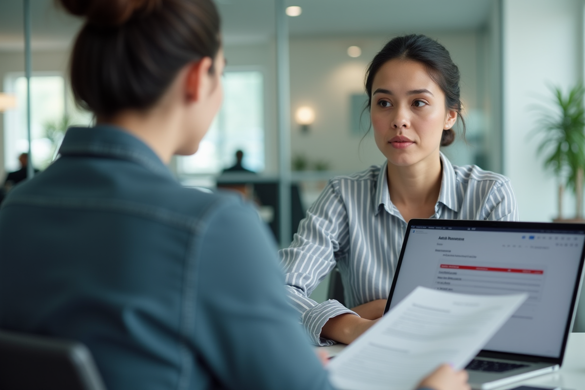 Jeune femme professionnelle discutant d