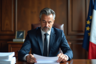 Homme d'affaires en costume dans un bureau officiel