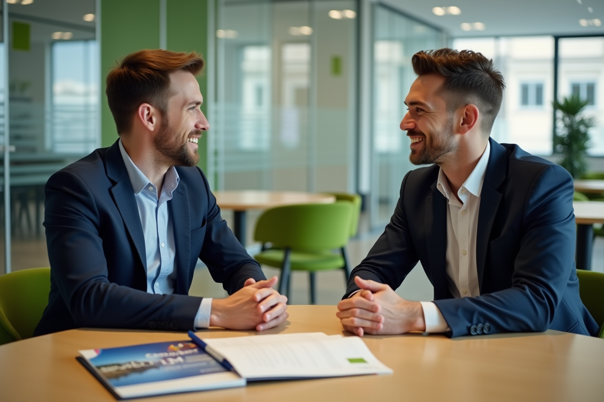 Jeune homme discutant avec un conseiller bancaire sur un prêt étudiant